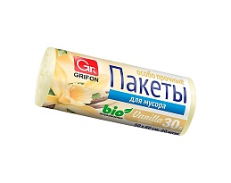 Мешки для мусора 30 л, ароматизированные, Ваниль, бежевые, в рулоне 20 шт., ПНД, 9 мкм, 560х530 мм, GRIFON Aroma, 101-020 V в Выборге