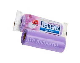 Мешки для мусора 35 л, ароматизированные, сиреневые, в рулоне 20 шт., ПНД, 12 мкм, 560х530 мм, GRIFON Полевые Цветы, 100-034 в Выборге