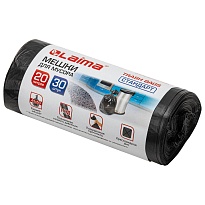 Мешки для мусора 20 л, черные, в рулоне 30 шт., ПНД, 8 мкм, 500х450 мм, LAIMA, 601376 в Выборге