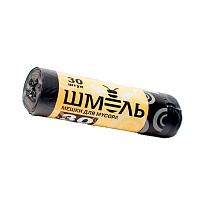 Мешки для мусора 30 л, черные, в рулоне 30 шт., ПНД, 7 мкм, 600х500 мм, ШМЕЛЬ, 4625 в Выборге