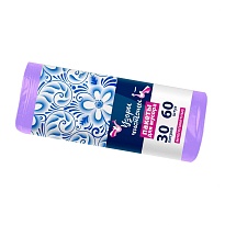 Мешки для мусора 30 л, сиреневые, в рулоне 60 шт., ПНД, 6 мкм, 560х480 мм, Узоры Чистоты, МУ4251 (МН 30-60сир) в Выборге