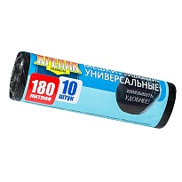 Мешки для мусора 180 л, с ушками, черные, в рулоне 10 шт., ПНД, 20 мкм, 1150х800 мм, Крепак, 4607075710498 в Выборге Мешки для мусора 180 л, с ушками, черные, в рулоне 10 шт., ПНД, 20 мкм, 1150х800 мм, Крепак, 4607075710498 в Выборге