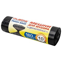 Мешки для мусора 160 л, черные, в рулоне 10 шт., ПВД, 30 мкм, 1200х900 мм, LAIMA ULTRA, 607694 в Выборге