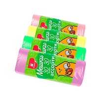 Мешки для мусора 30 л, ассорти, в рулоне 30 шт., ПНД, 5 мкм, 560х480 мм, Эконом, МЭ8716 в Выборге Мешки для мусора 30 л, ассорти, в рулоне 30 шт., ПНД, 5 мкм, 560х480 мм, Эконом, МЭ8716 в Выборге