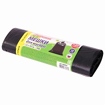 Мешки для мусора 120 л, черные, в рулоне 10 шт., ПНД, 11 мкм, 1020х670 мм, Любаша, 608093 в Выборге