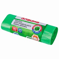 Мешки для мусора 60 л, зеленые, в рулоне 20 шт., ПНД, 10 мкм, 680х580 мм, LAIMA, 606704 в Выборге Мешки для мусора 60 л, зеленые, в рулоне 20 шт., ПНД, 10 мкм, 680х580 мм, LAIMA, 606704 в Выборге