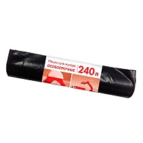 Мешки для мусора 240 л, черные, в рулоне 10 шт., ПВД 100 мкм, 1350х900 мм, Концепция Быта, 603887 в Выборге