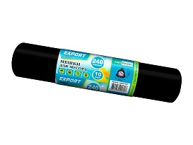 Мешки для мусора 240 л, черные, в рулоне 10 шт., ПВД 80 мкм, 1300х930 мм, EXPORT, exp 24010167 в Выборге Мешки для мусора 240 л, черные, в рулоне 10 шт., ПВД 80 мкм, 1300х930 мм, EXPORT, exp 24010167 в Выборге