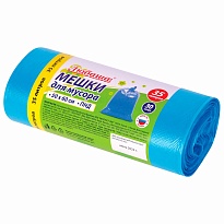 Мешки для мусора 35 л, синие, в рулоне 30 шт., ПНД, 10 мкм, 600х500 мм, Любаша, 608091 в Выборге
