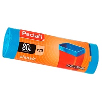 Мешки для мусора 80 л, синие, в рулоне 20 шт., ПНД, 12 мкм, 900х700 мм, PACLAN Classic, 606335 в Выборге