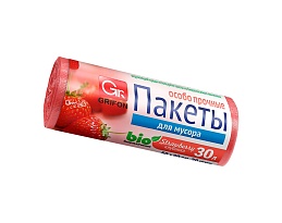 Мешки для мусора 30 л, ароматизированные, Клубника, красные, в рулоне 20 шт., ПНД, 9 мкм, 560х530 мм, GRIFON Aroma, 101-020 K в Выборге