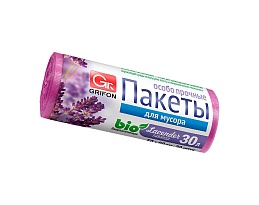 Мешки для мусора 30 л, ароматизированные, Лаванда, сиреневые, в рулоне 20 шт., ПНД, 9 мкм, 560х530 мм, GRIFON Aroma, 101-020 La в Выборге