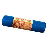 Мешки для мусора 100 л, с завязками, синие, в рулоне 10 шт., ПВД, 40 мкм, 840х670 мм, Концепция Быта Vitalux, 604933 в Выборге