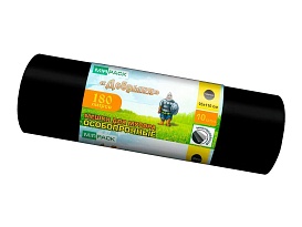 Мешки для мусора 180 л, ароматизированные, черные, в рулоне 10 шт., ПВД, 100 мкм, 1100х930 мм, Добрыня, Dob18010black в Выборге